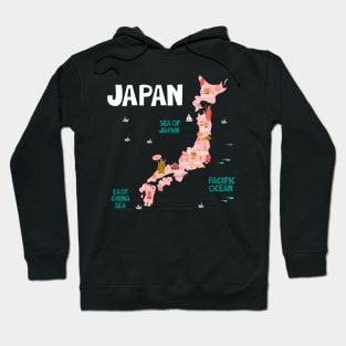 Japan Illustrated Map Hoodie